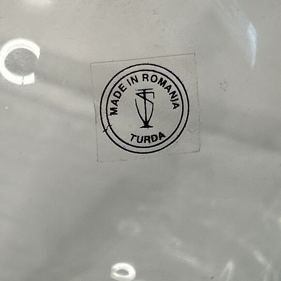 Vtg Turda Crystal Glass Decanter Made In Romania Quiet Luxury 16" tall - Picture 3 of 4